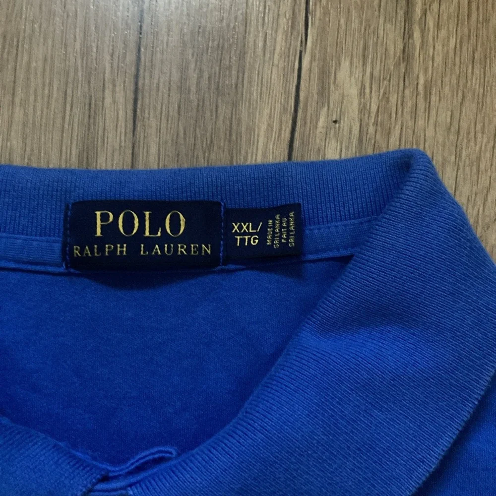 Men's Polo Ralph Lauren Polo Shirt Blue Size XXL Yellow Pony 100% Cotton Preppy